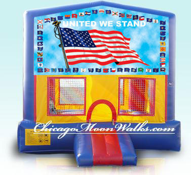 United We Stand Patriotic Flag Module Bounce House Rental Chicago